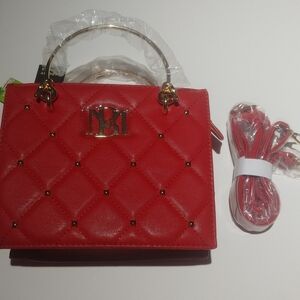 Bagley Mischka Red Quilted Purse/Crossbody.